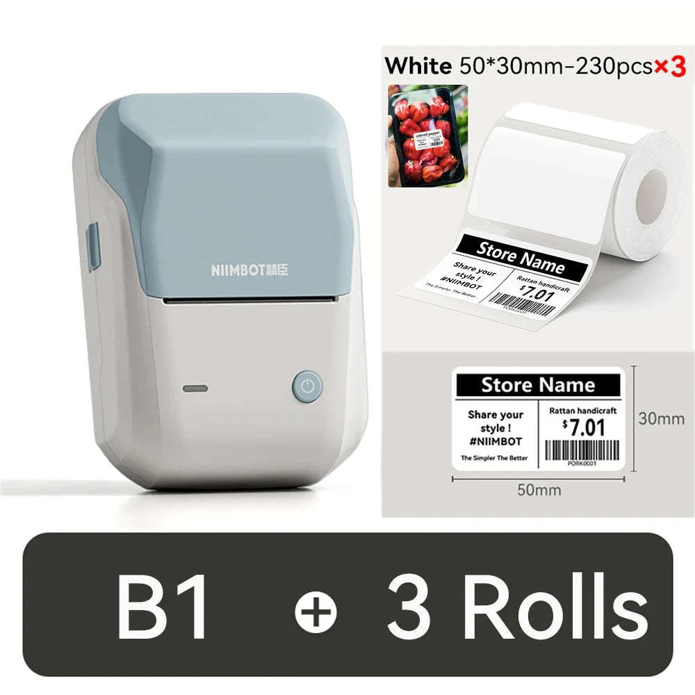 NIIMBOT B1 Portable Thermal Label Printer-Green-50x80-3R / China Mainland