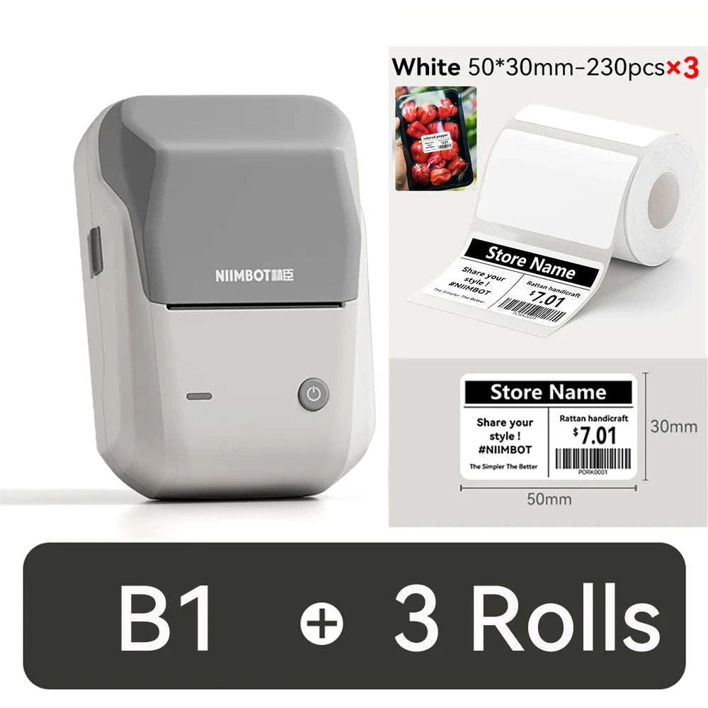 NIIMBOT B1 Portable Thermal Label Printer-Green-50x80-3R / China Mainland