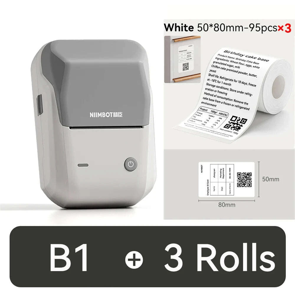NIIMBOT B1 Portable Thermal Label Printer-Green-50x80-3R / China Mainland