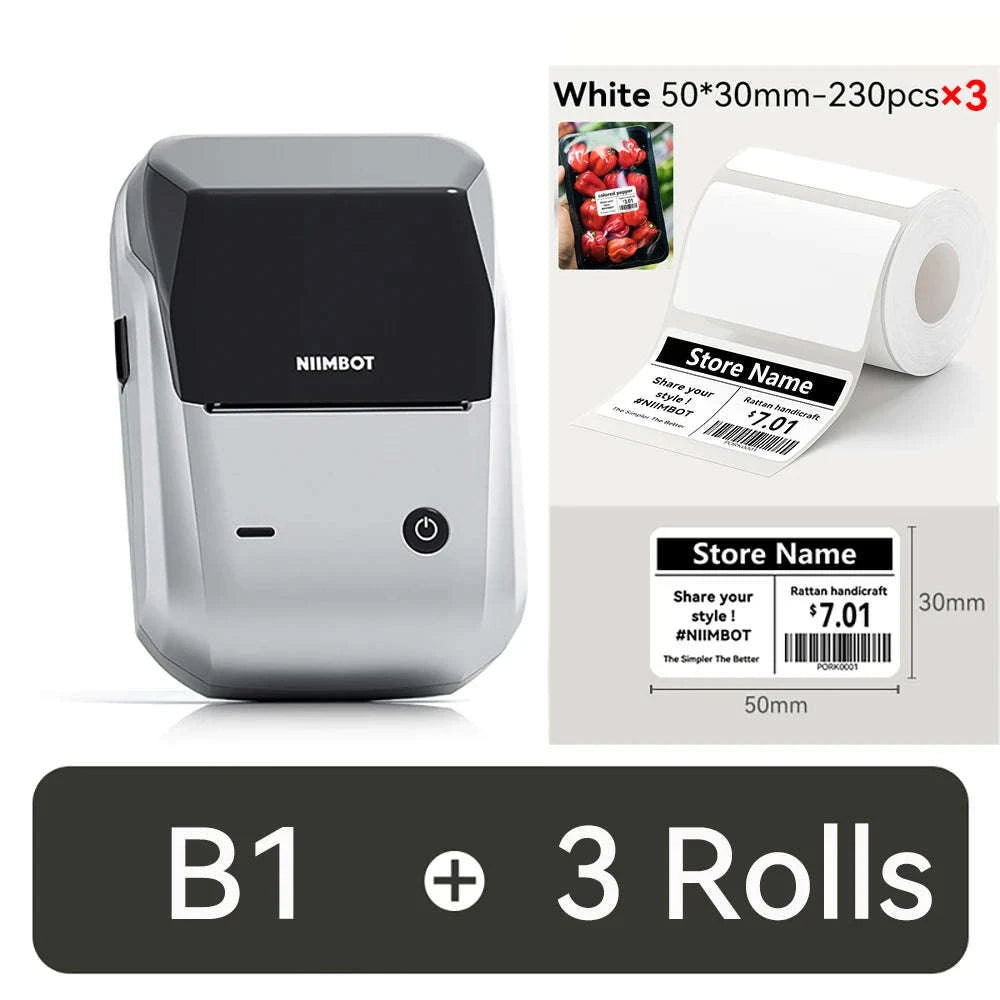 NIIMBOT B1 Portable Thermal Label Printer-Green-50x80-3R / China Mainland