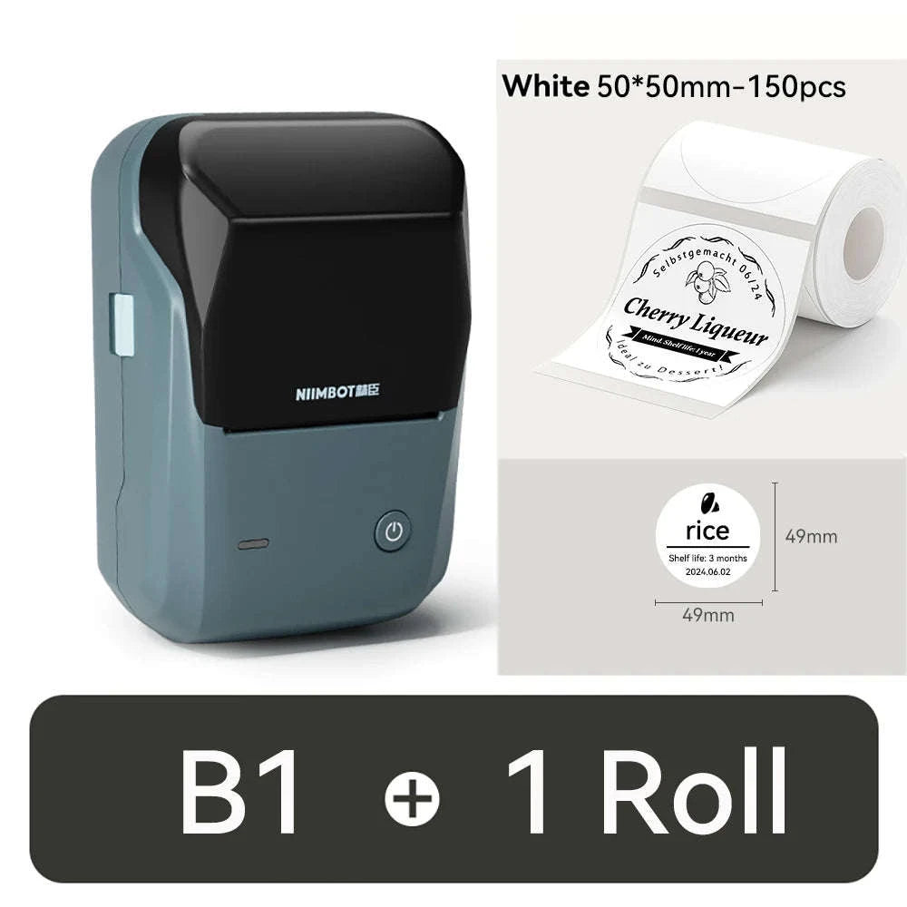 NIIMBOT B1 Portable Thermal Label Printer-Green-50x80-3R / China Mainland