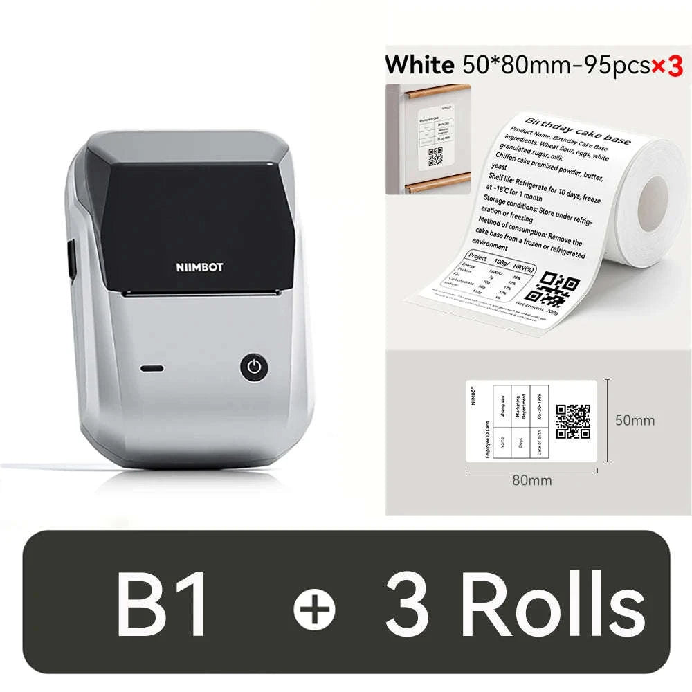 NIIMBOT B1 Portable Thermal Label Printer-Green-50x80-3R / China Mainland
