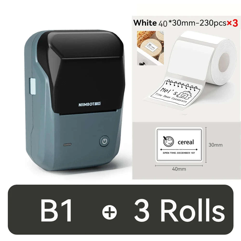 NIIMBOT B1 Portable Thermal Label Printer-Green-50x80-3R / China Mainland
