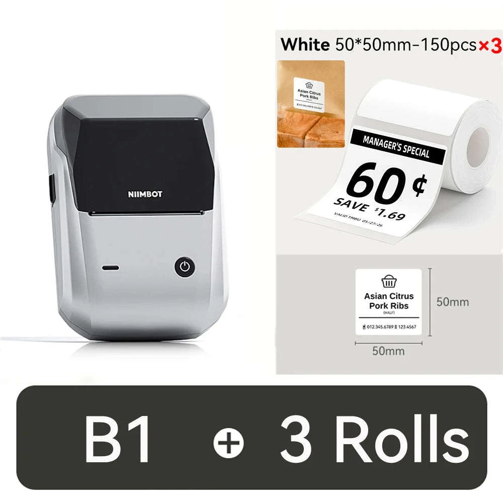 NIIMBOT B1 Portable Thermal Label Printer-Green-50x80-3R / China Mainland