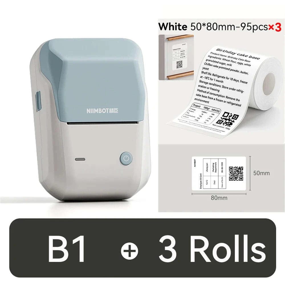 NIIMBOT B1 Portable Thermal Label Printer-Green-50x80-3R / China Mainland