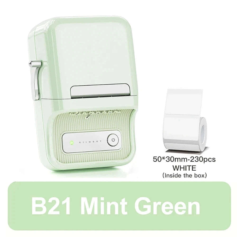 NiiMbot B21 Mini Thermal Printer Wireless Label Maker-Pink-50Round-2Rolls / China Mainland