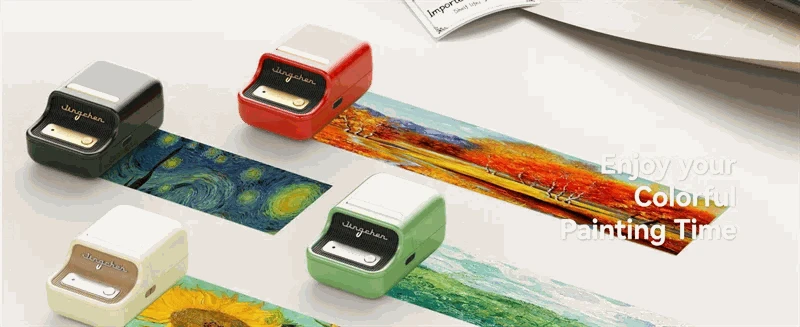 NiiMbot B21 Mini Thermal Printer Wireless Label Maker-Pink-50Round-2Rolls / China Mainland