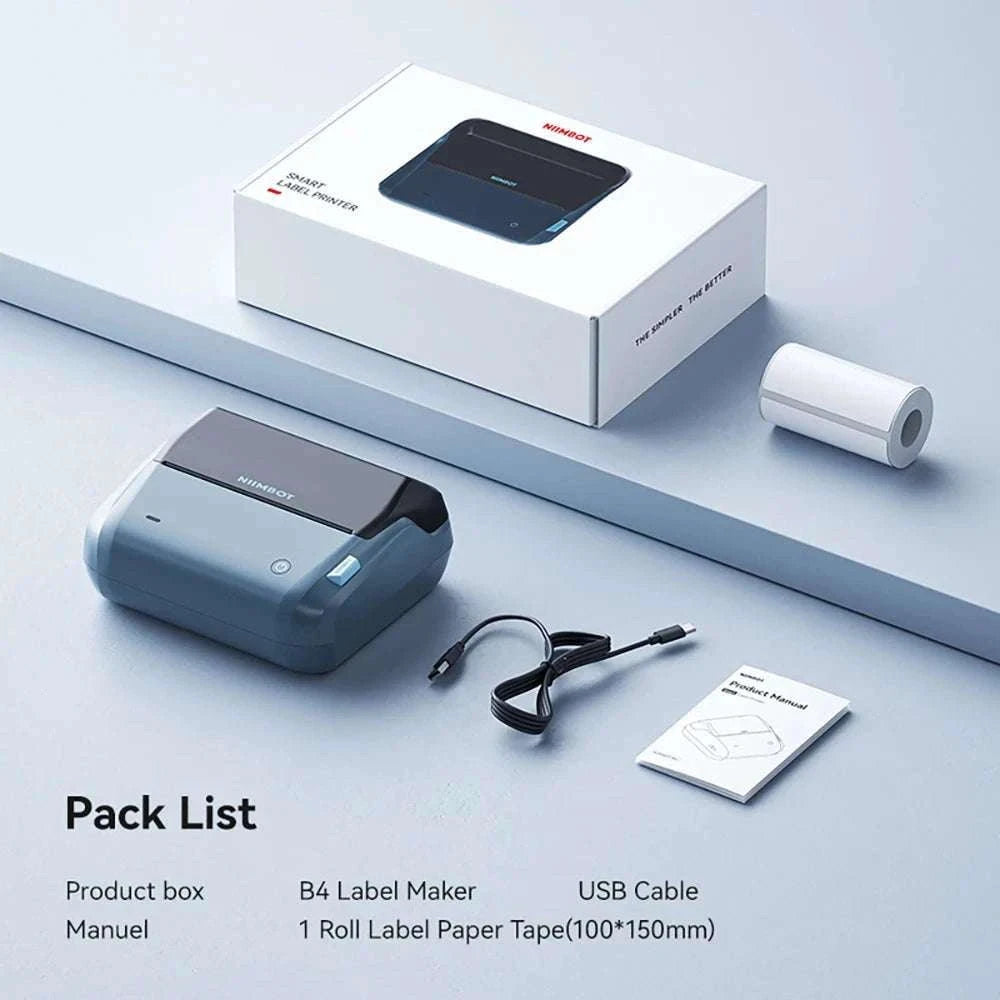 Niimbot B4 Wireless Thermal Label Printer 20–110mm Width-B4-50Round-2Rolls / China Mainland