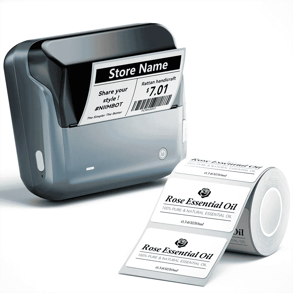 Niimbot B4 Wireless Thermal Label Printer 20–110mm Width-B4-50Round-2Rolls / China Mainland