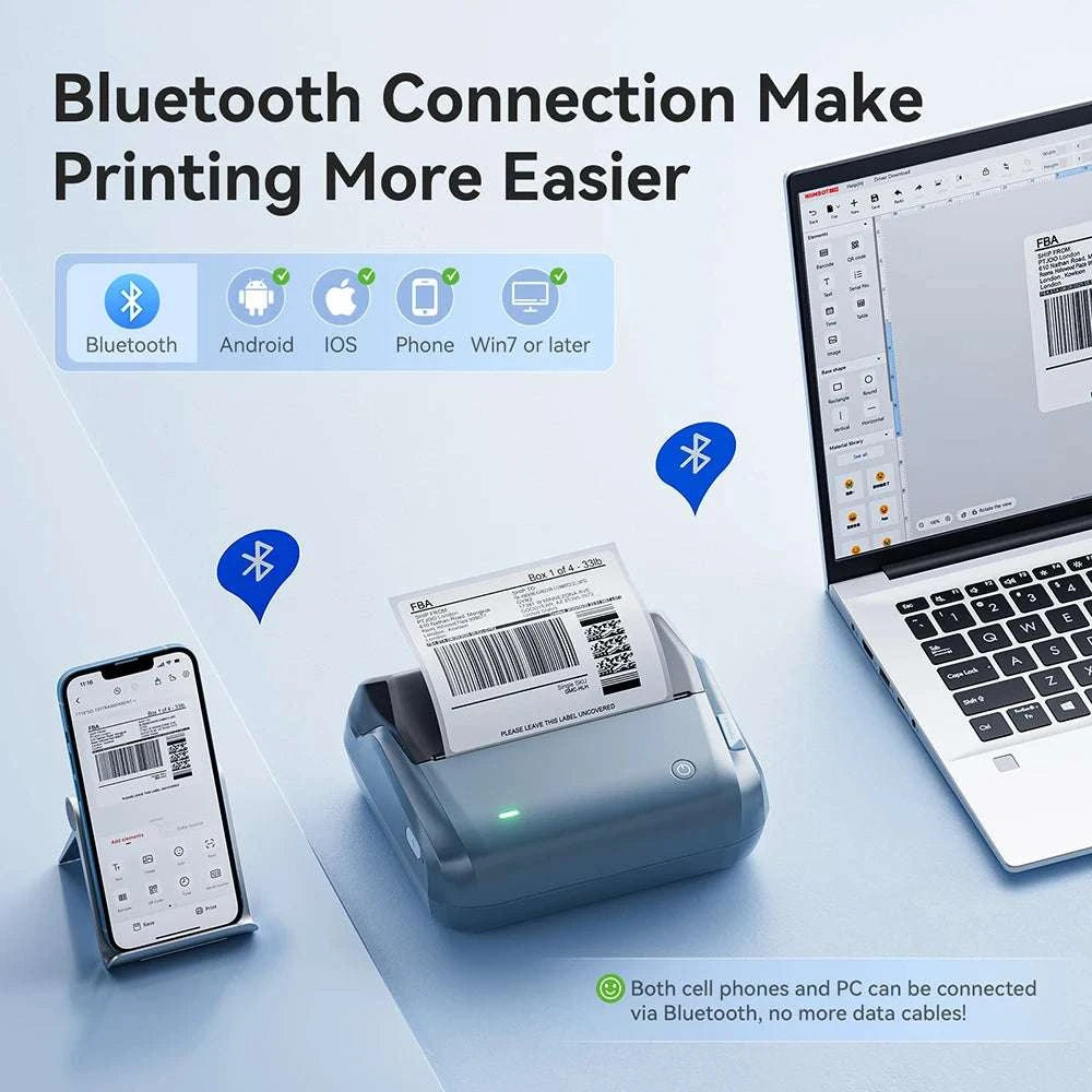 Niimbot B4 Wireless Thermal Label Printer 20–110mm Width-B4-50Round-2Rolls / China Mainland