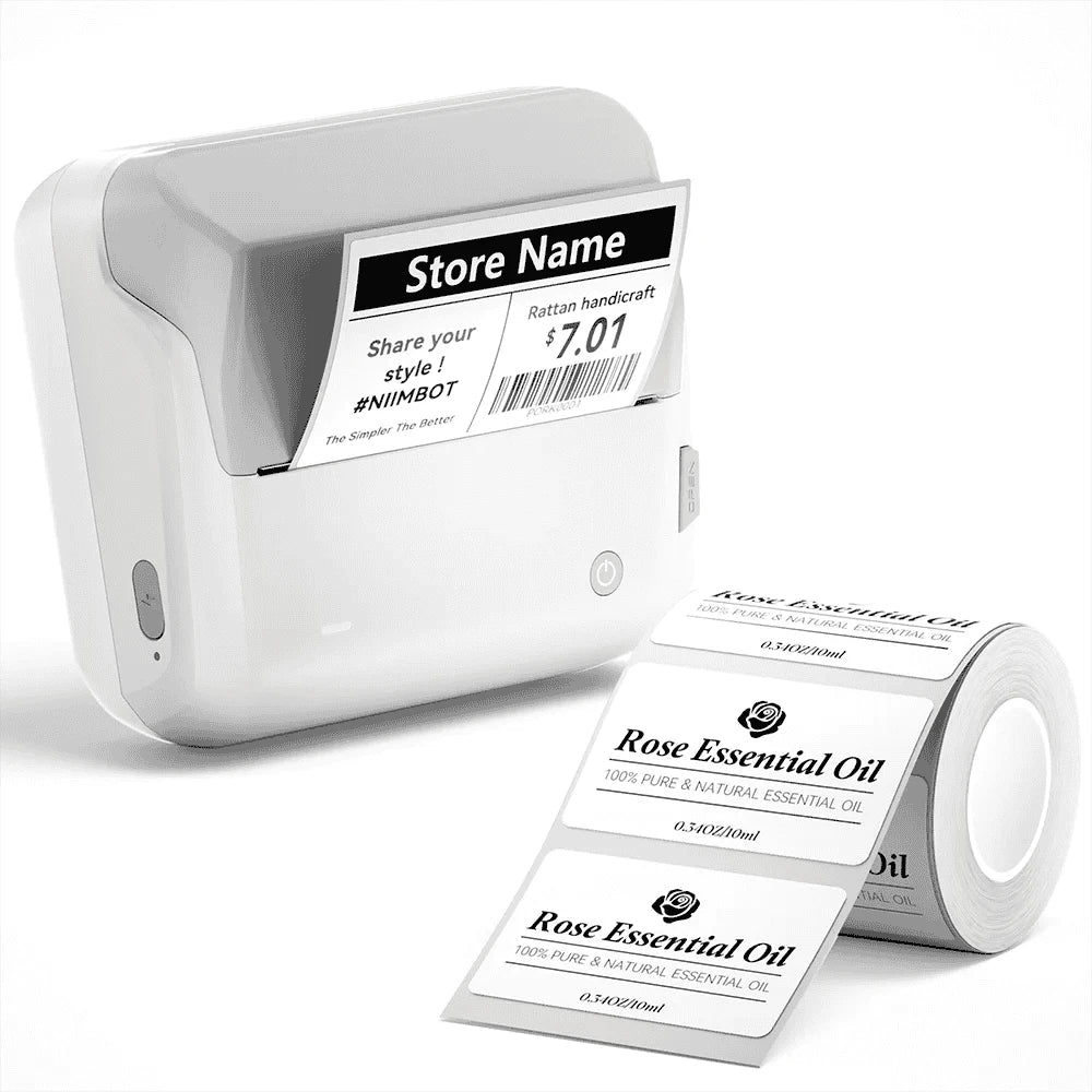 Niimbot B4 Wireless Thermal Label Printer 20–110mm Width-B4-50Round-2Rolls / China Mainland