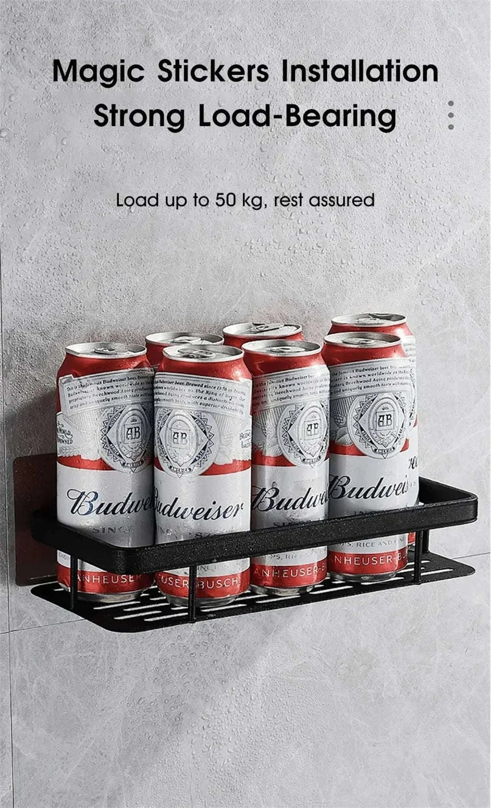 No‑Drill Bathroom Shelf Corner Organizer-A