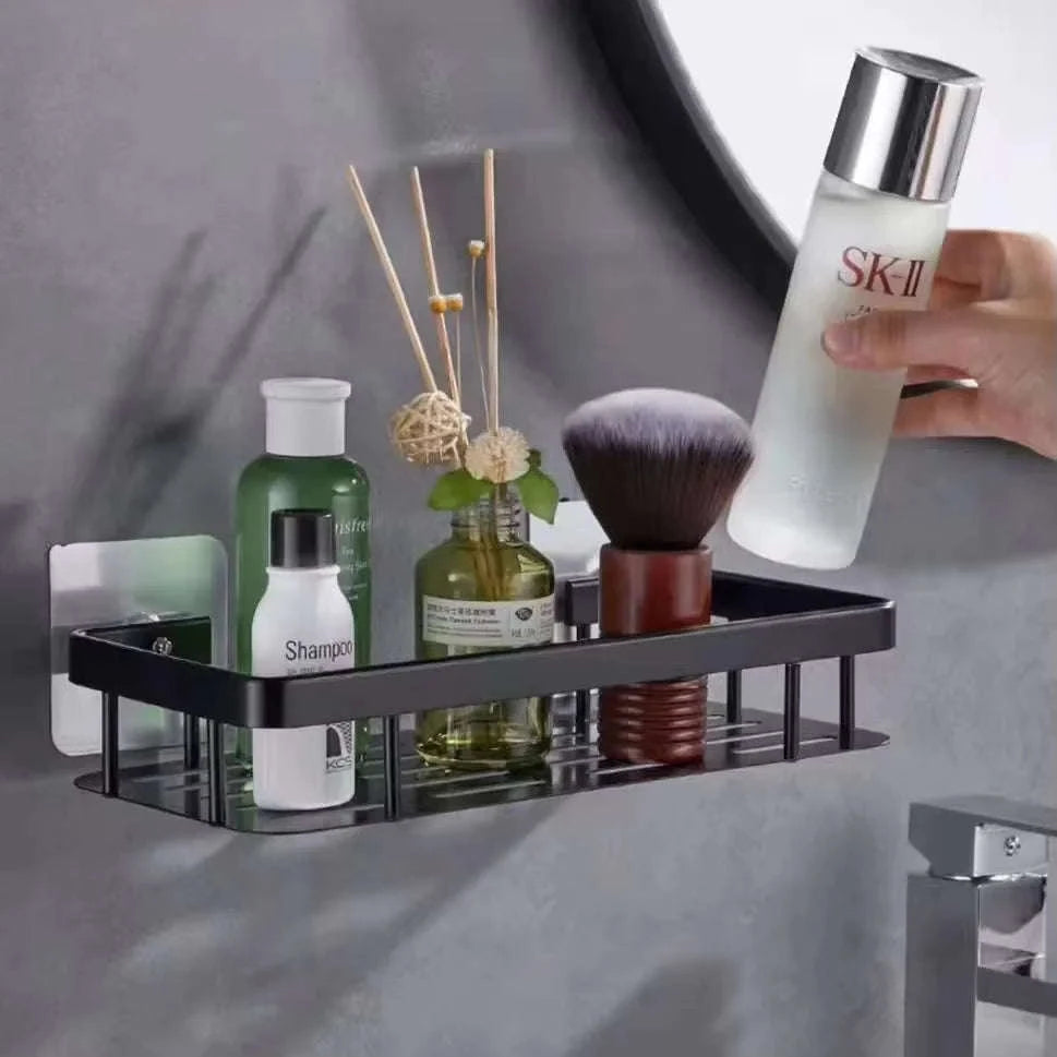 No‑Drill Bathroom Shelf Corner Organizer-A