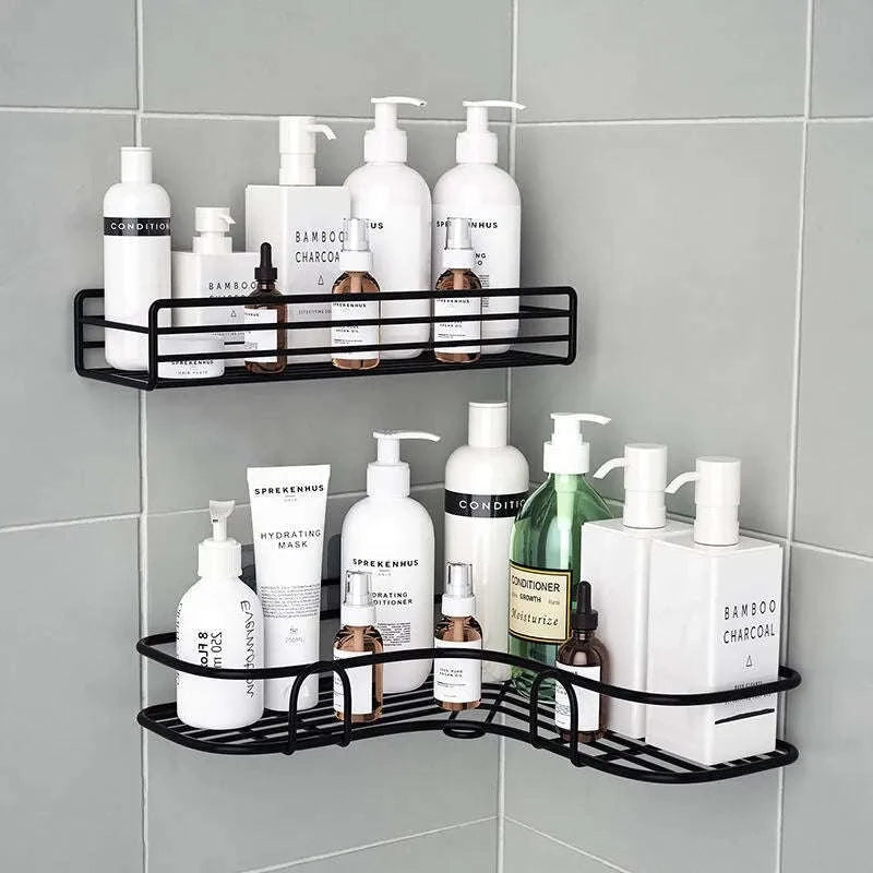 No-Drill Corner Shower Shelf-1PCS Black / Rectangles