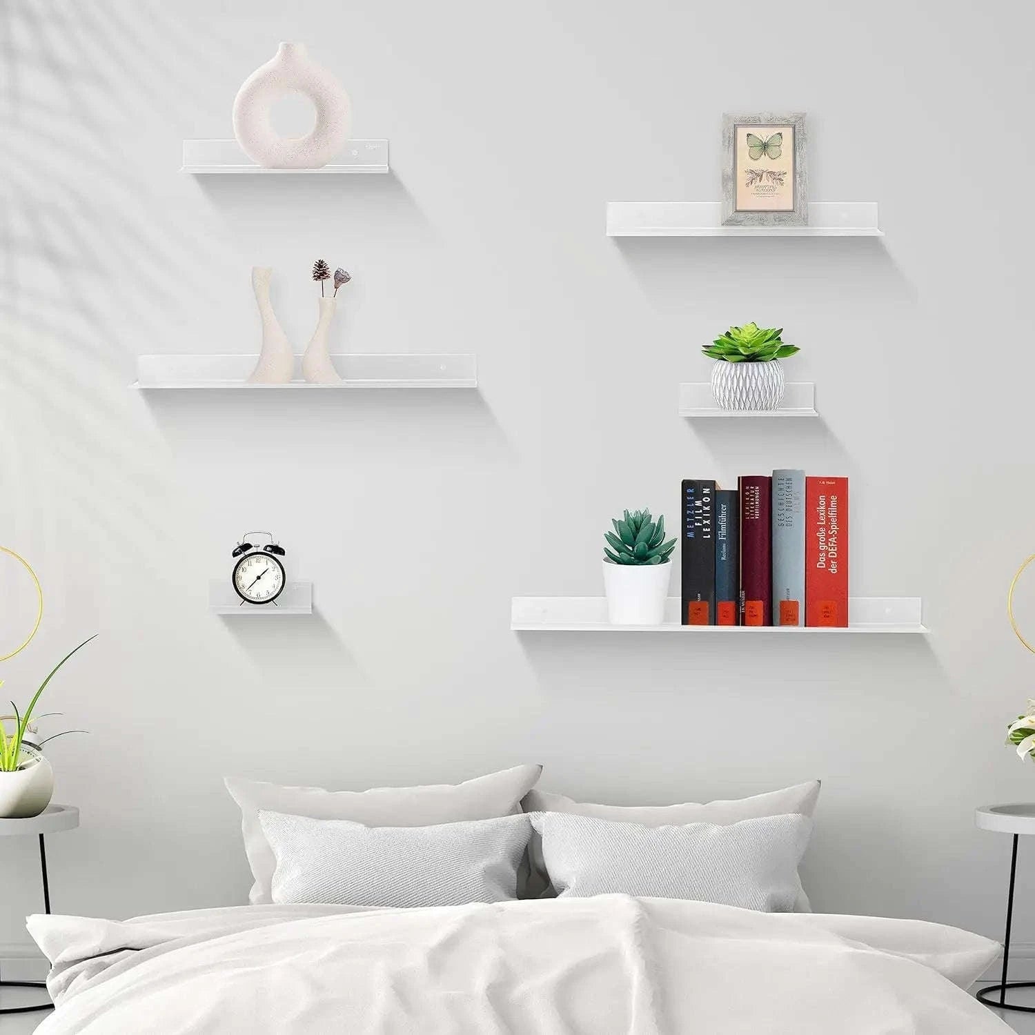 No-Drill Floating Bathroom Shelves-30cm Black