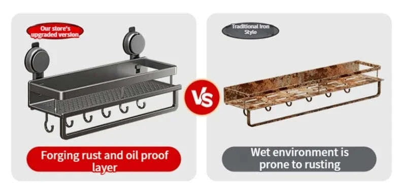 No-Drill Suction Cup Bathroom Rack-grey layer 60cm / China Mainland