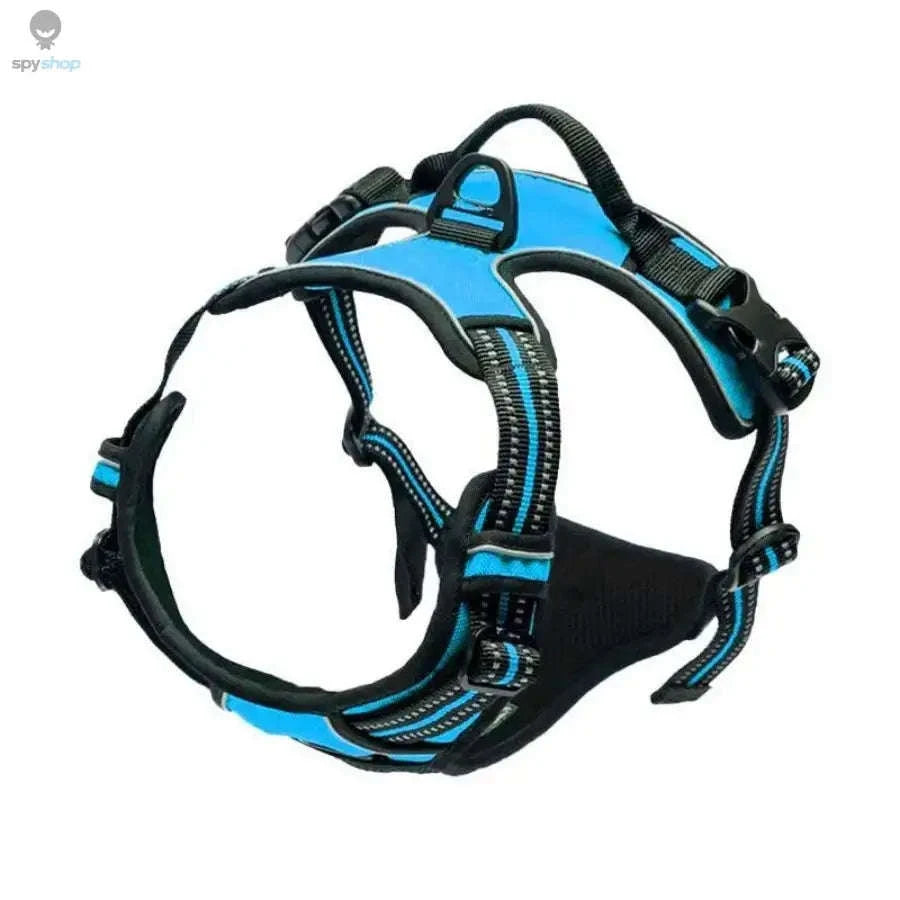 No Pull Dog Harness – Front Clip Control, Reflective, Heavy-Duty Comfort-Blue / S