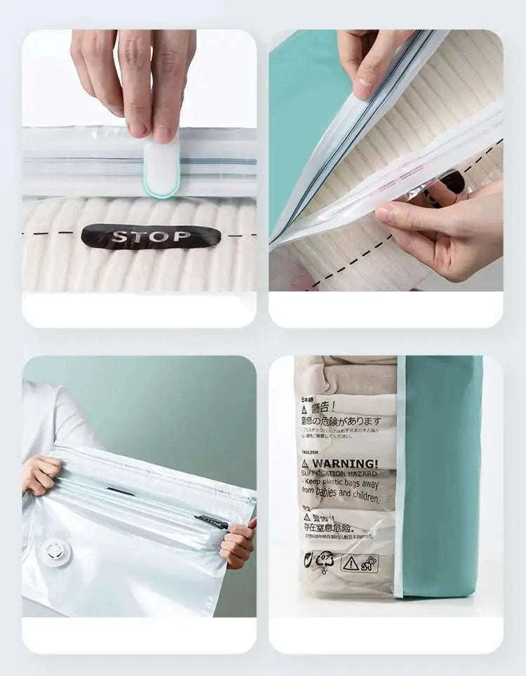 No-Pump Vacuum Storage Bags for Fast Space-Saving Storage-flat Vacuum Bag S