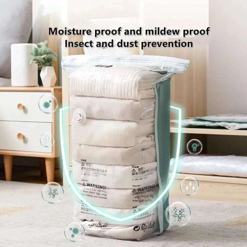 No-Pump Vacuum Storage Bags for Fast Space-Saving Storage-flat Vacuum Bag S