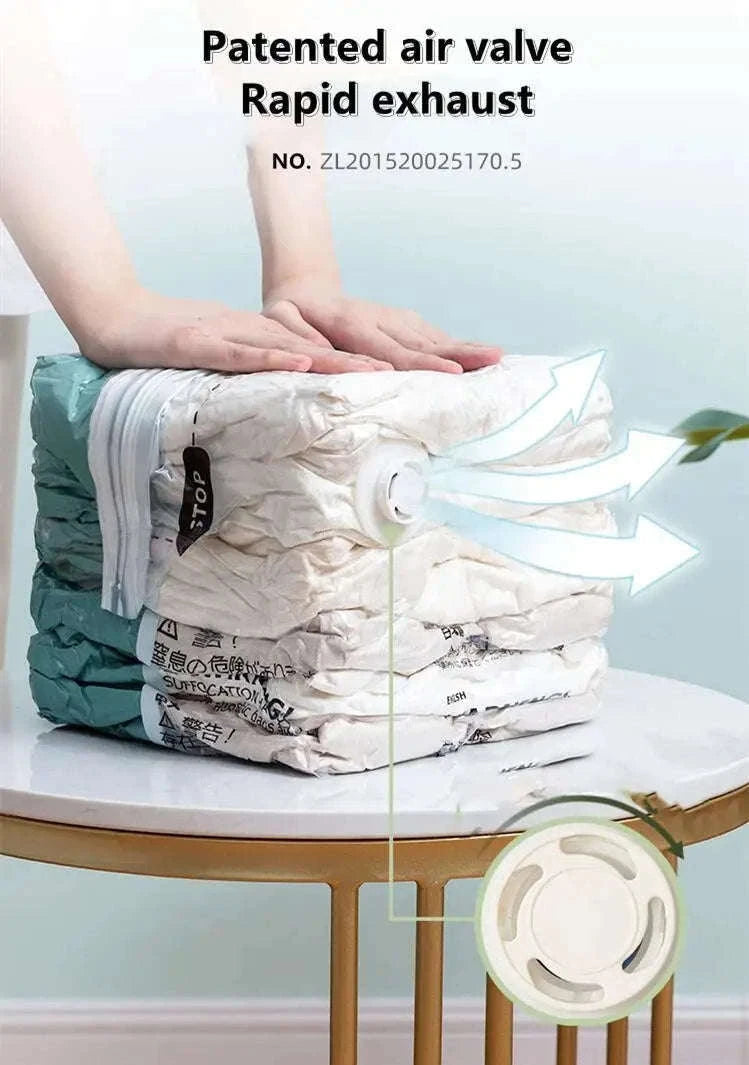 No-Pump Vacuum Storage Bags for Fast Space-Saving Storage-flat Vacuum Bag S