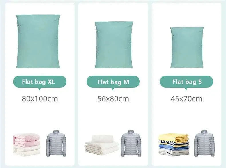No-Pump Vacuum Storage Bags for Fast Space-Saving Storage-flat Vacuum Bag S