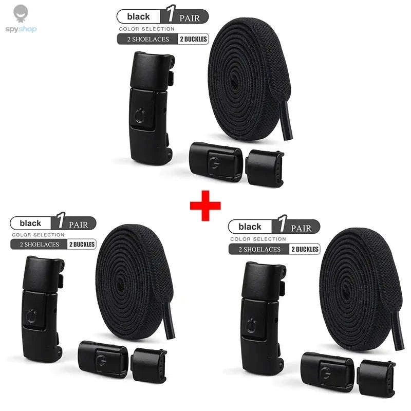 No-Tie Press Lock Elastic Shoelaces – 8mm Flat Laces for Easy Slip-On Sneakers-8Black-8White / 100cm