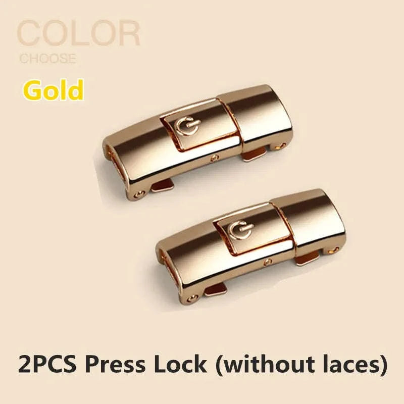 No Tie Shoelaces Press Lock Elastic Flat Laces-Khaki