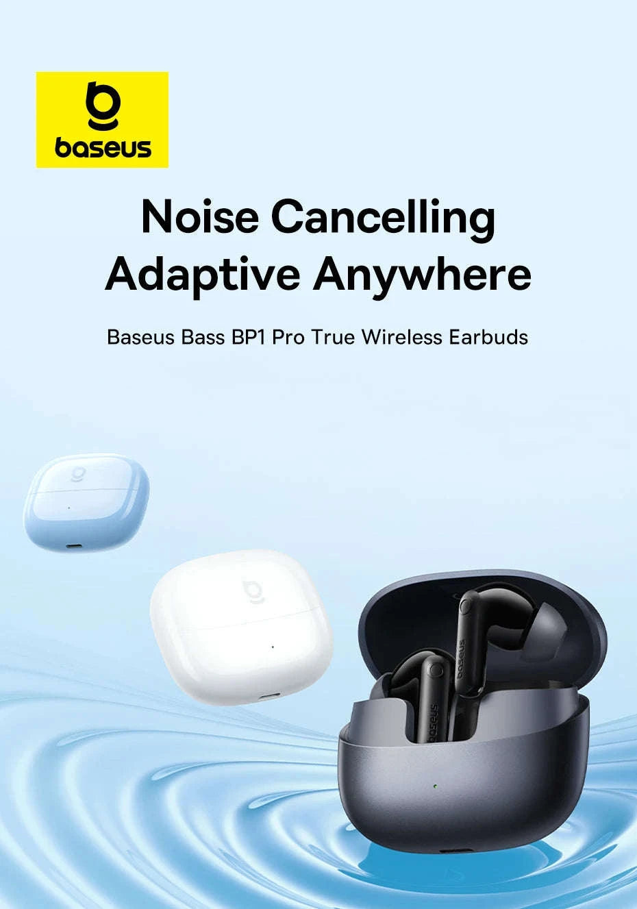 Noise Cancelling Wireless Earbuds with LDAC & 6-Mic Clear Calls-Blue / United States