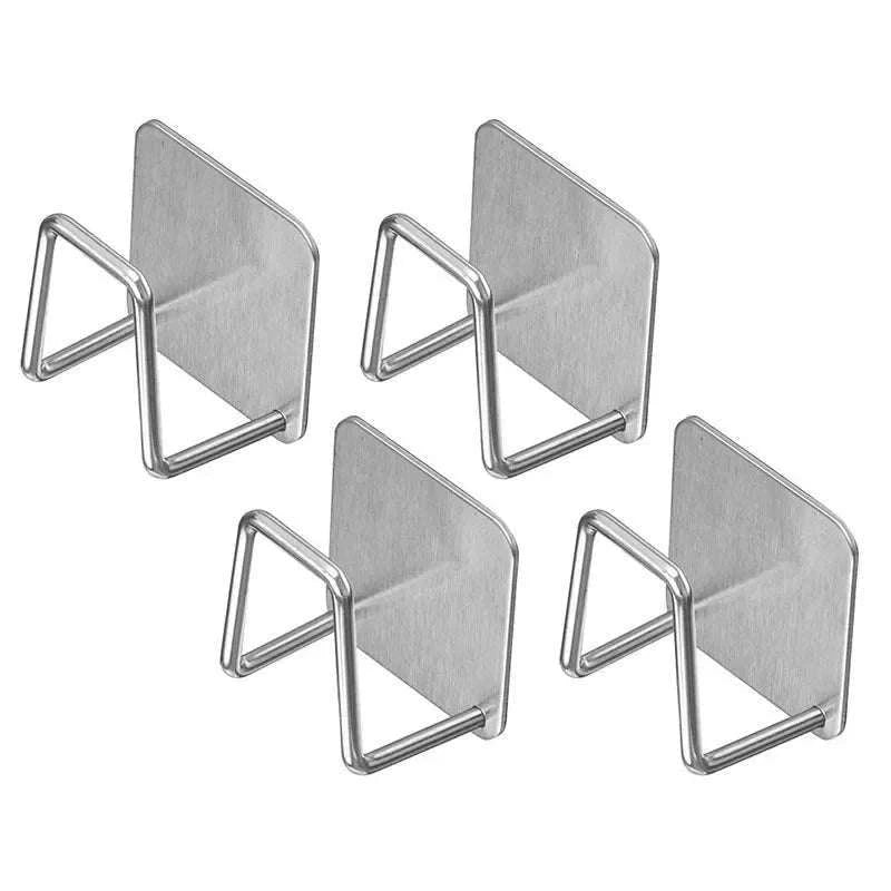 Non-Perforated Stainless Steel Kitchen Rack for Easy Organization-Silvery 2pcs