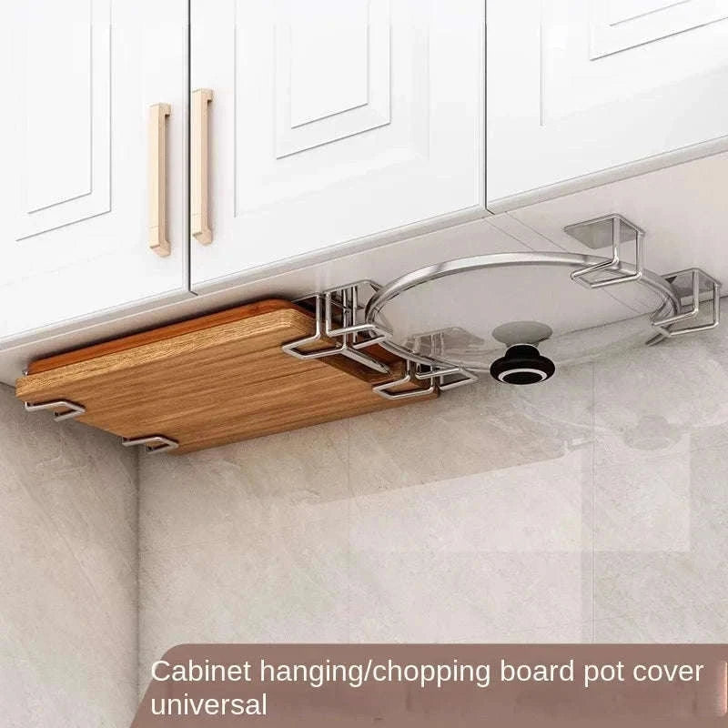 Non-Perforated Stainless Steel Kitchen Rack for Easy Organization-Silvery 2pcs