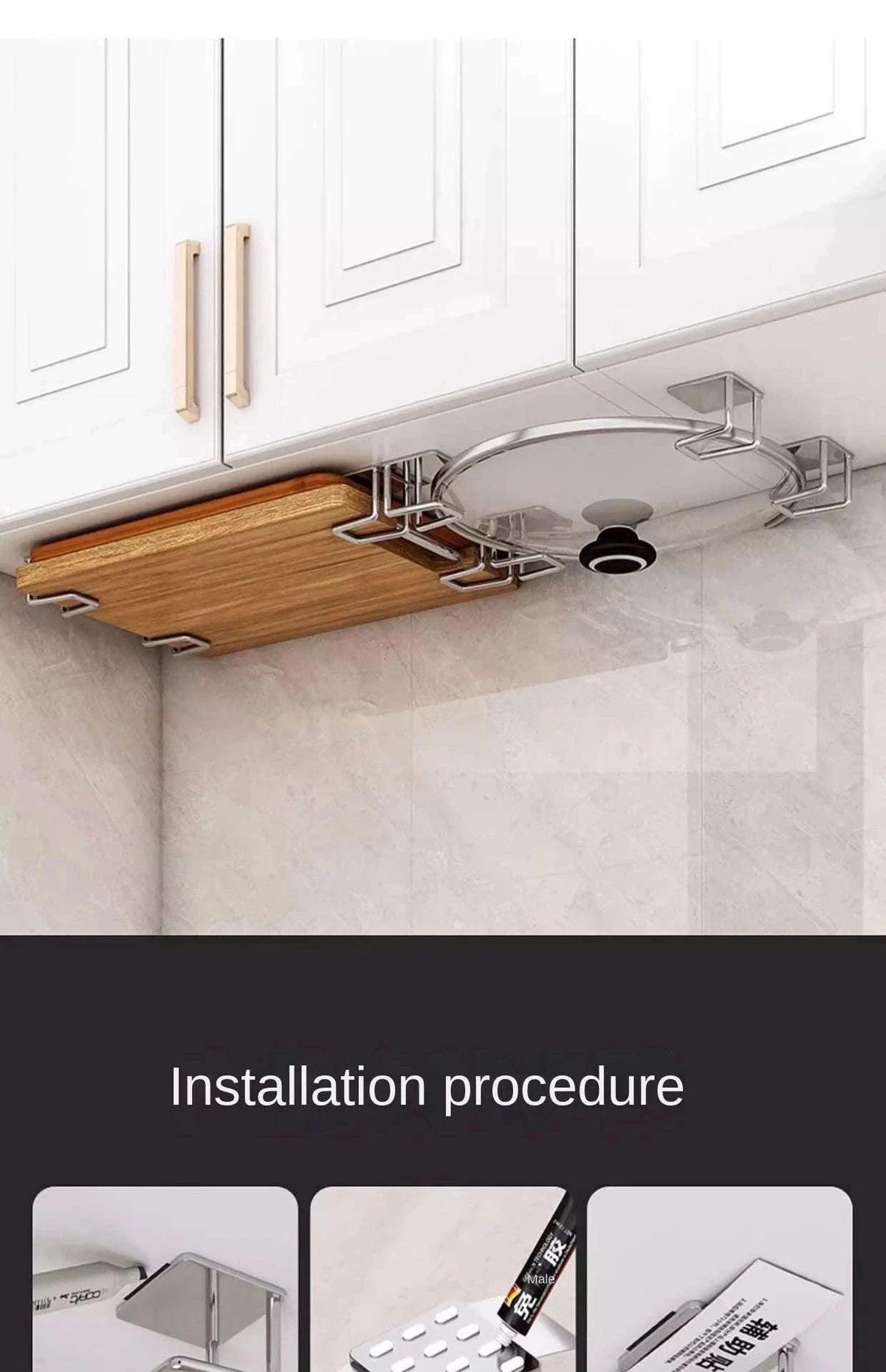 Non-Perforated Stainless Steel Kitchen Rack for Easy Organization-Silvery 2pcs