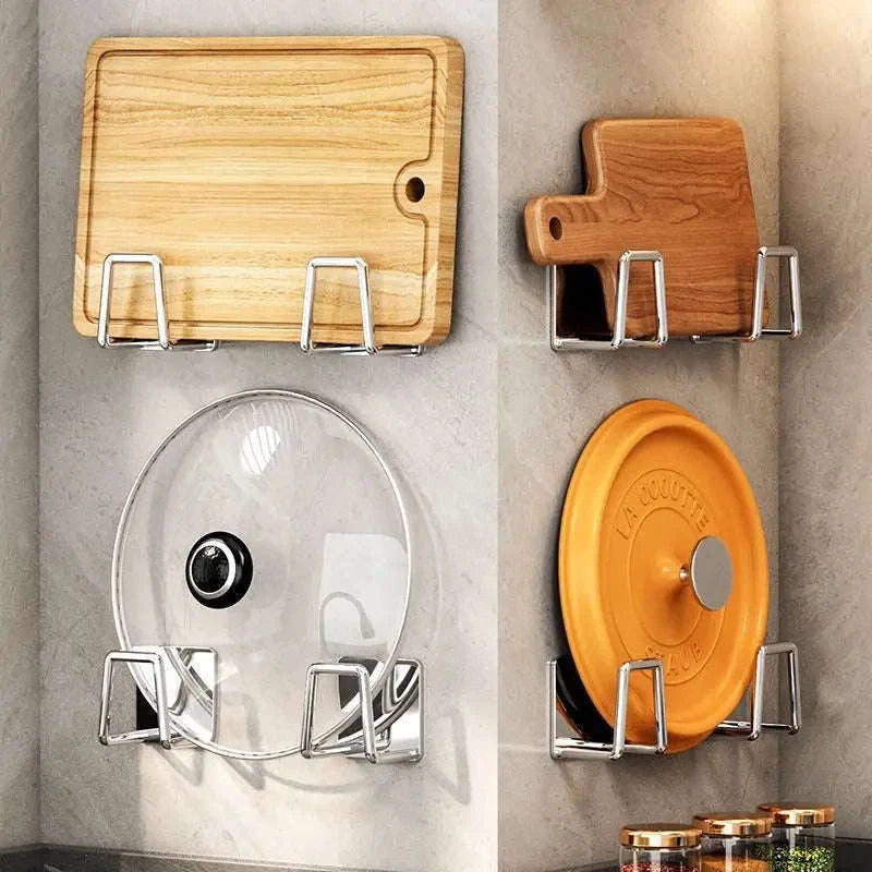Non-Perforated Stainless Steel Kitchen Rack-Silvery 2pcs