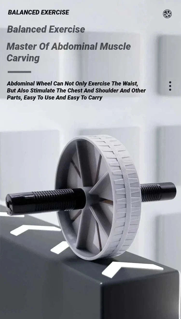 Non-Slip Abdominal Wheel Roller for Core Strength Training-Grey