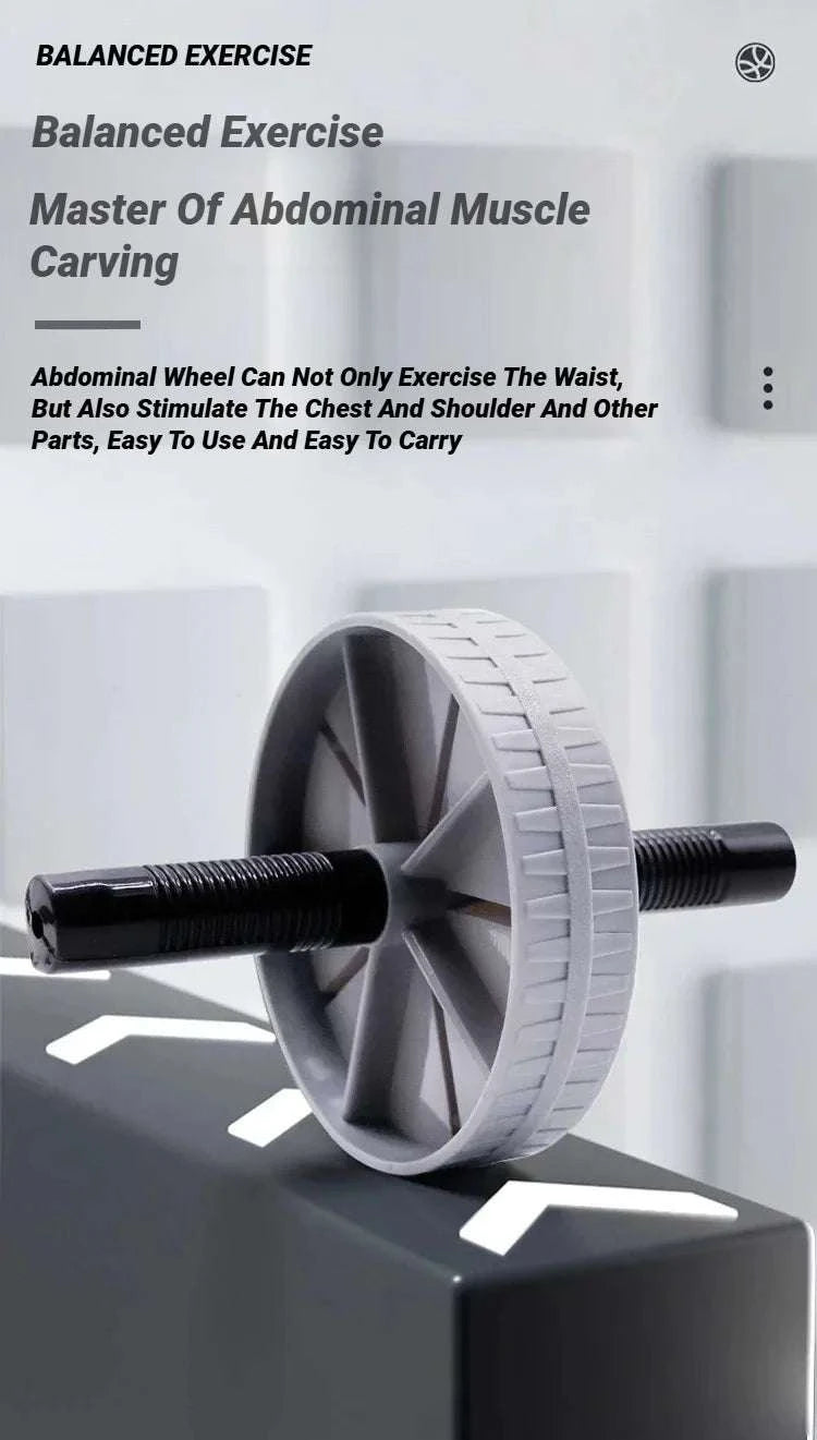 Non-Slip Abdominal Wheel Roller for Core Strength Training-Grey