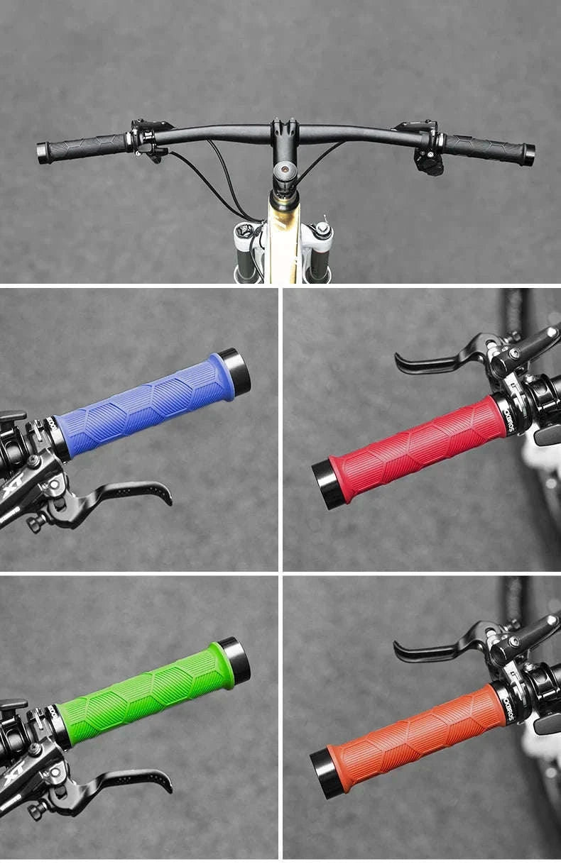Non-Slip Bike Handlebar Grips with Locking Rings and Reflective Strips-2023-14A2