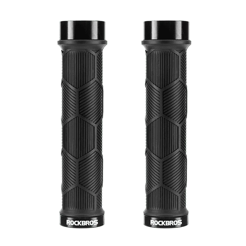 Non-Slip Bike Handlebar Grips with Locking Rings and Reflective Strips-2023-14A2