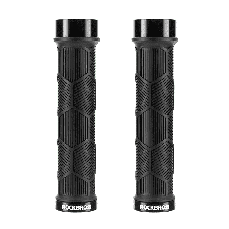 Non-Slip Bike Handlebar Grips with Locking Rings and Reflective Strips-2023-14A2
