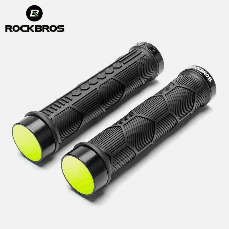 Non-Slip Bike Handlebar Grips with Locking Rings and Reflective Strips-2023-14A2