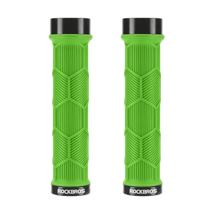 Non-Slip Bike Handlebar Grips with Locking Rings and Reflective Strips-2023-14A2