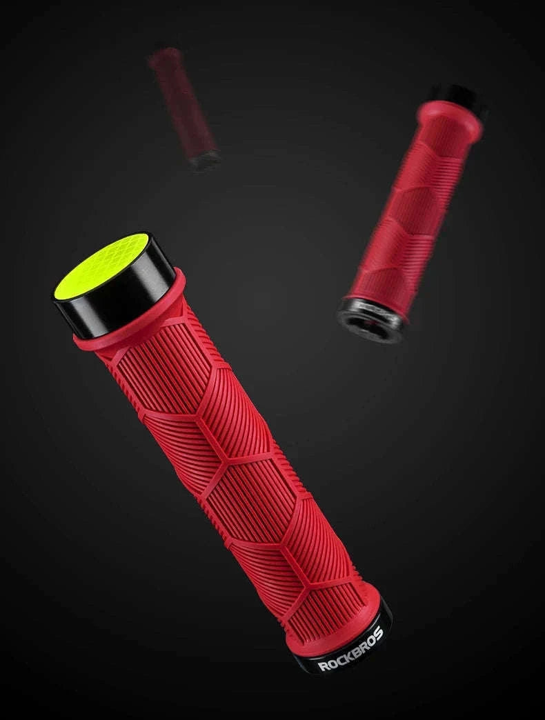 Non-Slip Bike Handlebar Grips with Locking Rings and Reflective Strips-2023-14A2