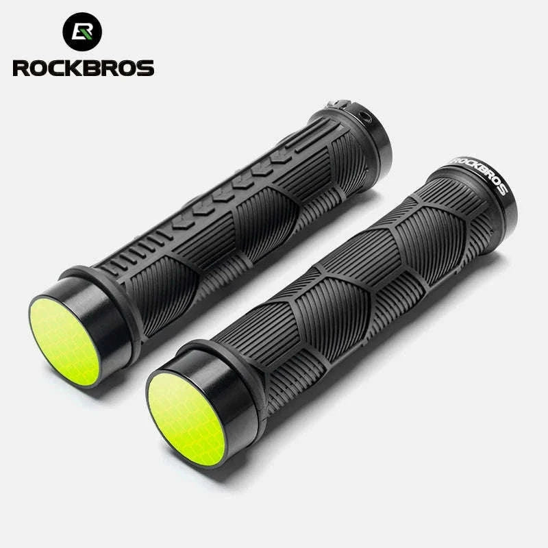Non-Slip Bike Handlebar Grips with Locking Rings and Reflective Strips-2023-14A2