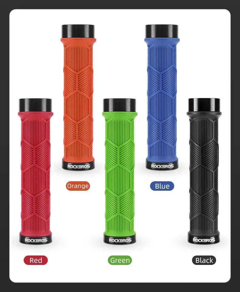 Non-Slip Bike Handlebar Grips with Locking Rings and Reflective Strips-2023-14A2