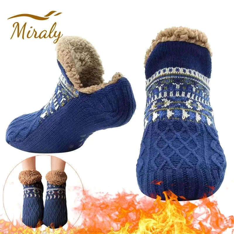 Non-Slip Floor Socks for Warm, Cozy Comfort at Home-Grey / 43-45(28cm)