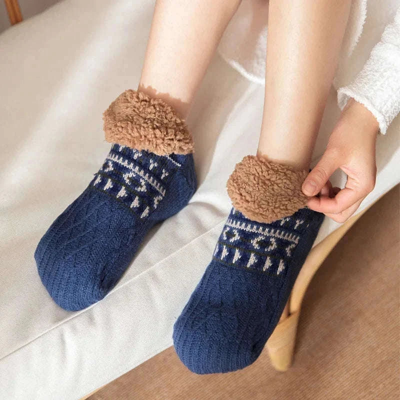 Non-Slip Floor Socks for Warm, Cozy Comfort at Home-Grey / 43-45(28cm)