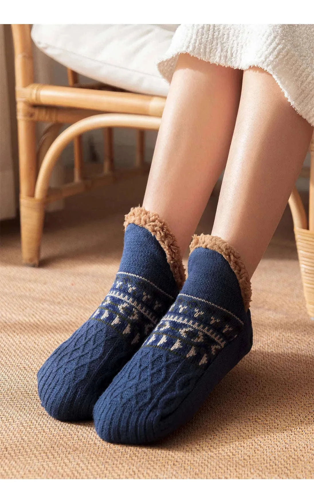 Non-Slip Floor Socks for Warm, Cozy Comfort at Home-Grey / 43-45(28cm)