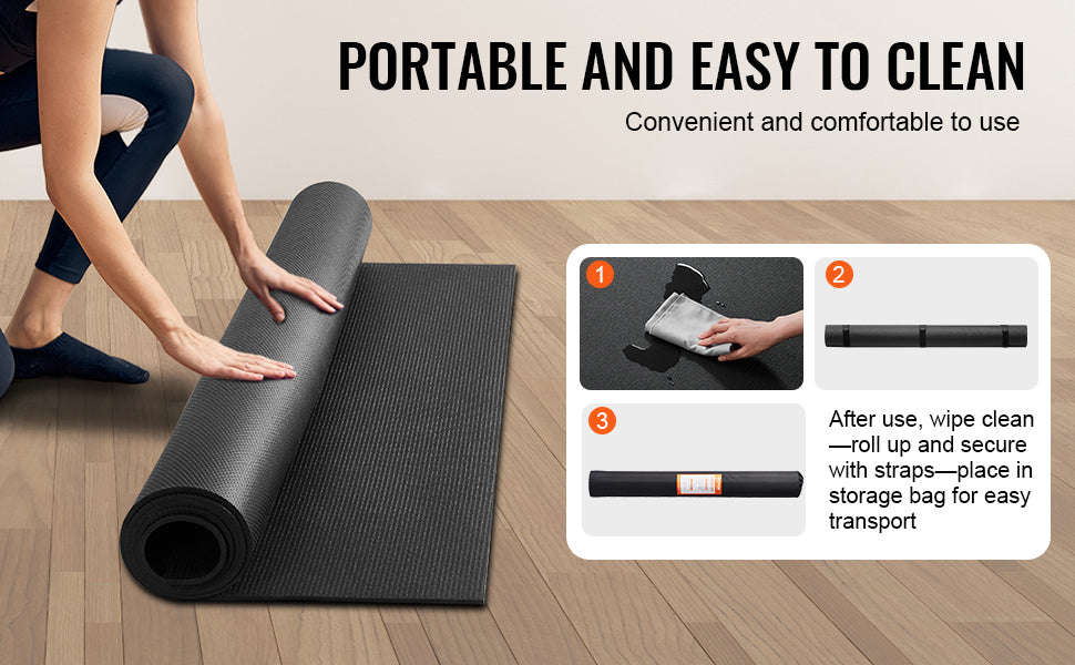 Non-Slip High Density Yoga Mat with Carry Bag & Strap-12X6FT / United States