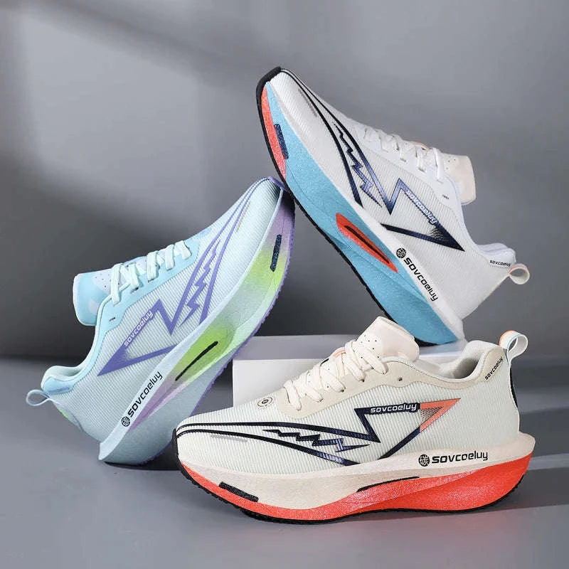 Non-Slip Shock-Absorbing Carbon Plate Sports Casual Shoes-BLUE WHITE / 39