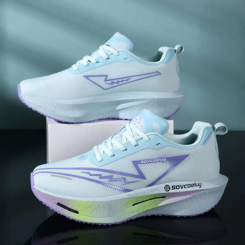 Non-Slip Shock-Absorbing Carbon Plate Sports Casual Shoes-BLUE WHITE / 39