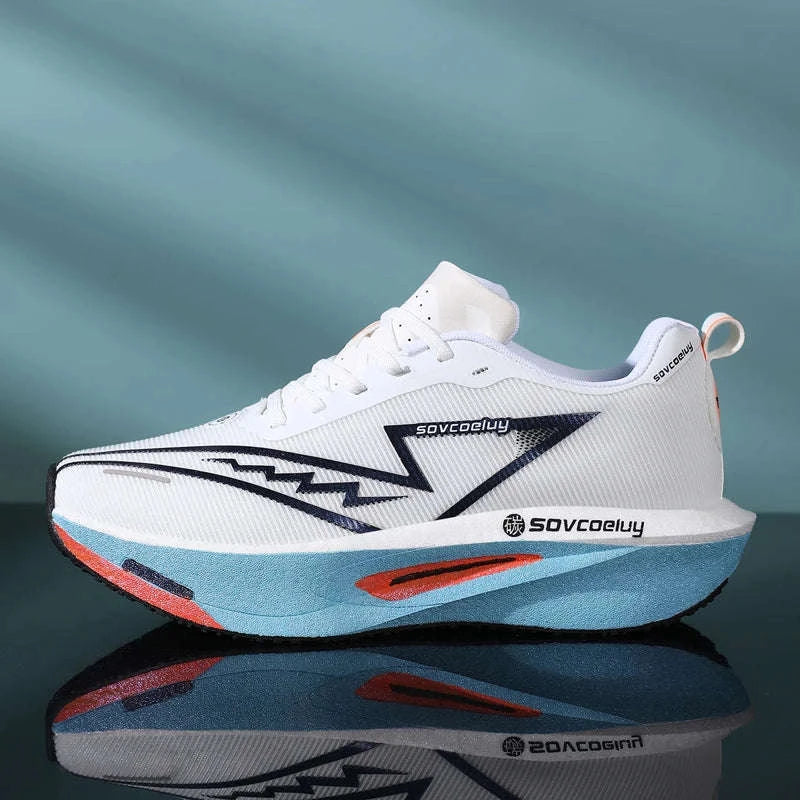 Non-Slip Shock-Absorbing Carbon Plate Sports Casual Shoes-BLUE WHITE / 39