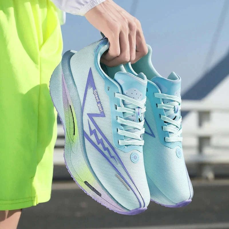 Non-Slip Shock-Absorbing Carbon Plate Sports Casual Shoes-BLUE WHITE / 39